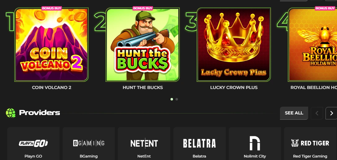 Varietà slot Betovo Casino